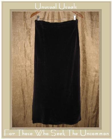 FLAX by Jeanne Engelhart Purple Cotton Velour Skirt Large L