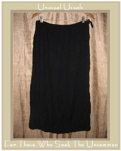 APRIL CORNELL Long Soft Black Drawstring Skirt Medium M