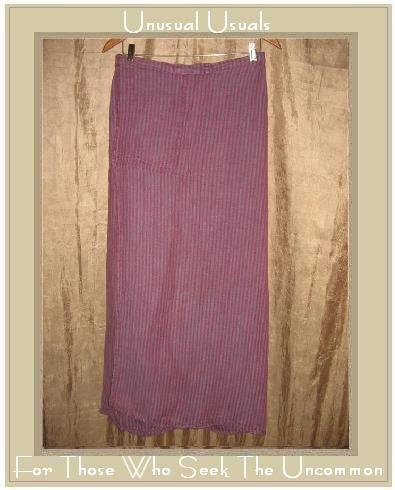 FLAX by Jeanne Engelhart Raspberry Striped Wrap Skirt Medium M
