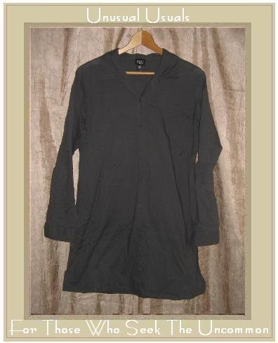 EILEEN FISHER Long Gray Cotton Tunic Top Shirt Medium M