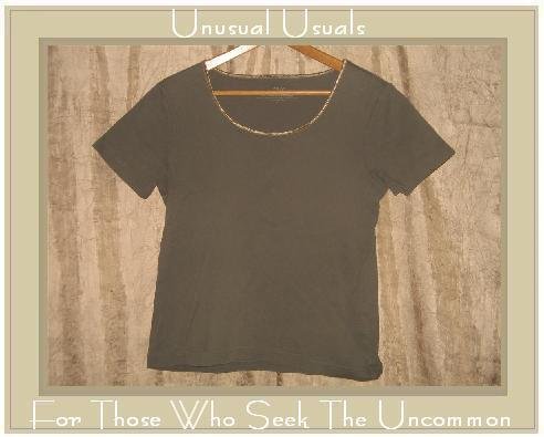 J. Jill Mushroom Satin Trim Tee Shirt Top Small S