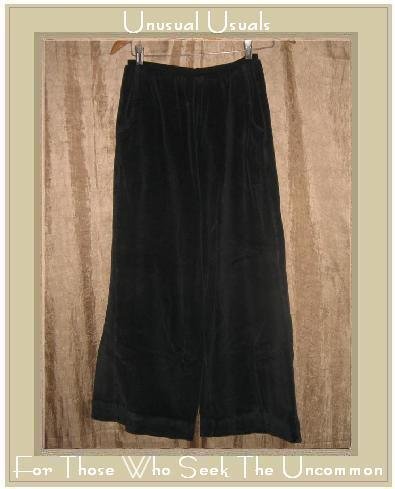 R-Clan by Jeanne Engelhart BLACK VELOUR Flood Pants Small S