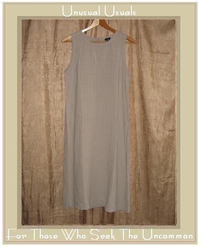 Eileen Fisher Long Beige Textured Rayon Linen Dress Small S