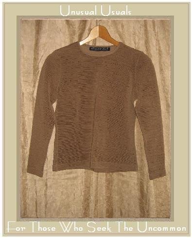 McALINDEN of Ireland Textured Brown Knit Pullover Shirt Top Small S