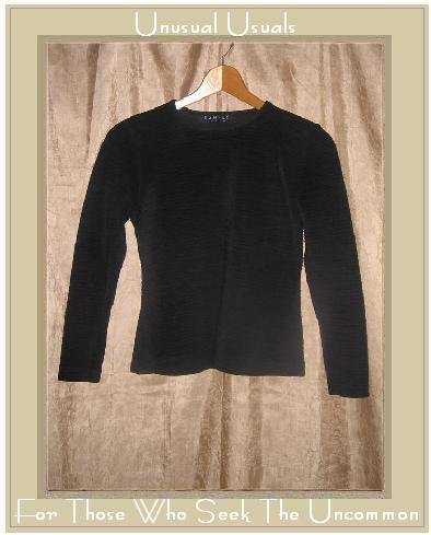 RAMSAY Dublin Textured Black Knit Pullover Shirt Top Small S