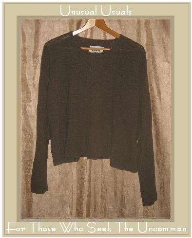 FLAX by ANGELHEART Soft Brown Cashmere Peplum Sweater Jeanne Engelhart S M