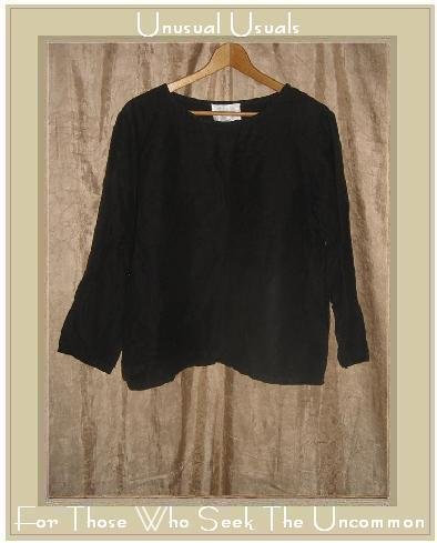 CAROL CAPEK Soft Black Boxy Tunic Top Shirt Small S