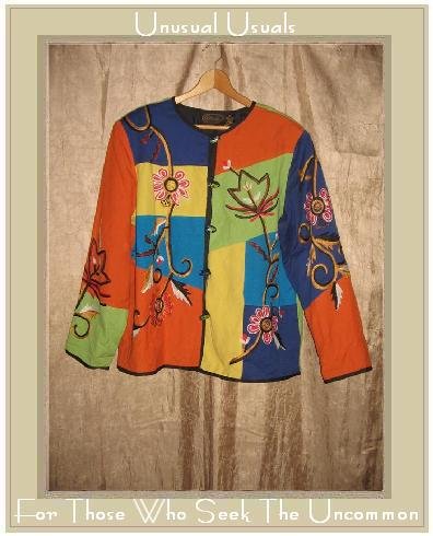 ALEX KIM Boxy Patchwork Button Jacket Top X-Large XL