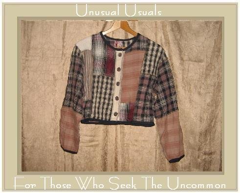 NEIL & DAVID Cropped Patchwork Button Jacket Top Small S