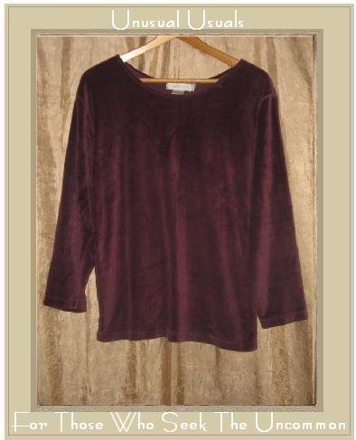 TWEEDS Soft Purple Velour Knit Pullover Shirt Top Medium M