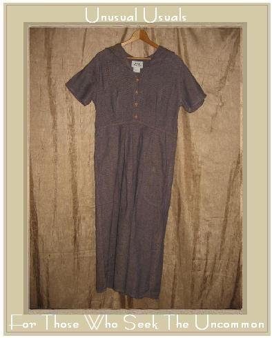 FLAX Purple Textured Linen Dress Jeanne Engelhart SMALL S