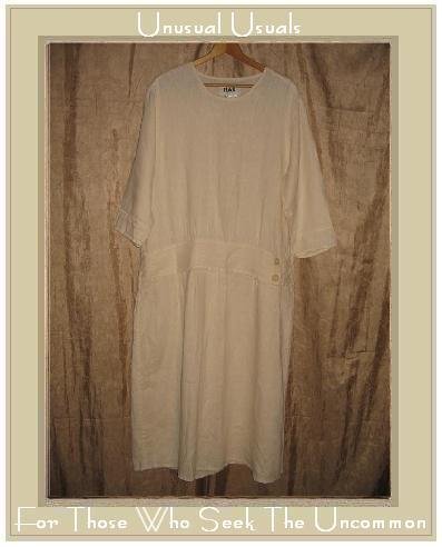 FLAX Cream LINEN Twenties Theme Dress Jeanne Engelhart Small S