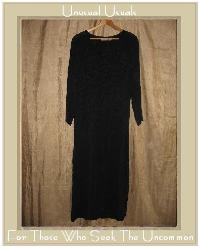 Putumayo Long Black Shapely Floral Weave Dress Small S
