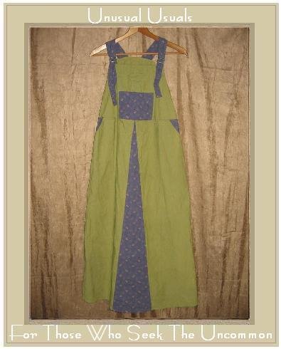 FLAX Long Blue Green Floral Jump Dress Jeanne Engelhart SMALL S