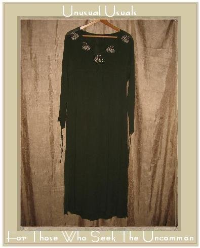 FUNKY PEOPLE Green Embroidered Drawstring Waist Dress Medium M