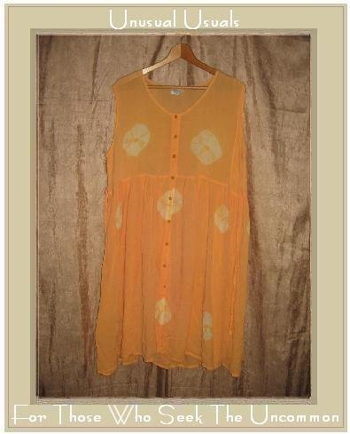 NEELAM Long Soft Orange Tie Dye Button Dress Medium M