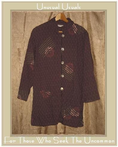 ASAICRAFT Long Purple Button Jacket Tunic Top Large L
