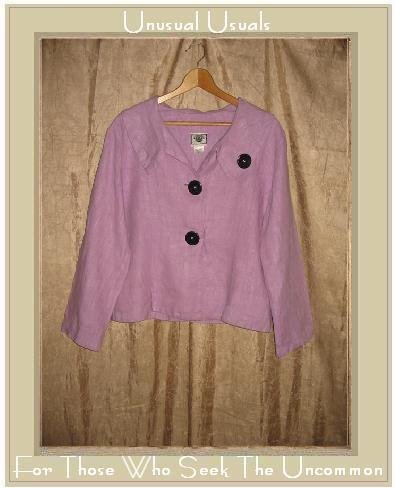 TOM TOM Shapely Purple LINEN Button Jacket Top Small S