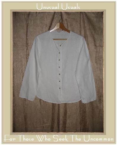 J. Jill White Cotton Tunic Top Button Shirt Large L