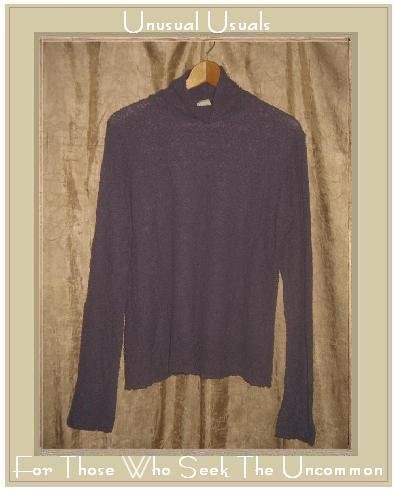 J. Jill Purple Textured Knit Turtleneck Tunic Top Shirt Large L