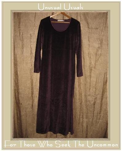 TWEEDS Long Purple Velour Pullover Tunic Dress Medium M