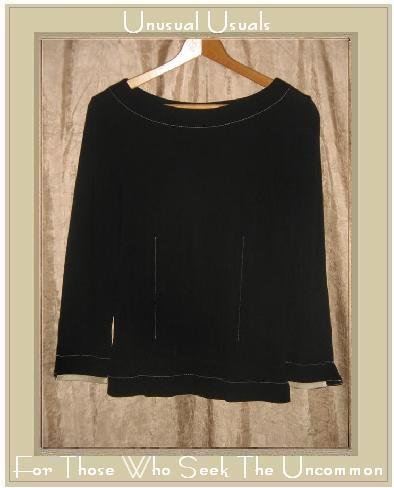 PER UNA Black Knit Pullover Shirt Tunic Top Size 10 M