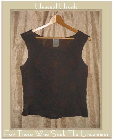 CLEA Boutique Shapely Ethereal Leaf Tank Top Shirt Small S