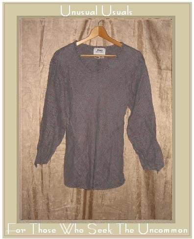 FLAX Jeanne Engelhart Thermal Linen Pullover Shirt Tunic Top Medium M