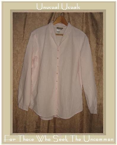 Coldwater Creek Pink LINEN COTTON Button Shirt Tunic Top MEdium M