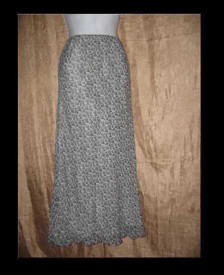 April Cornell Long Floaty Black & White Layered Skirt Large L