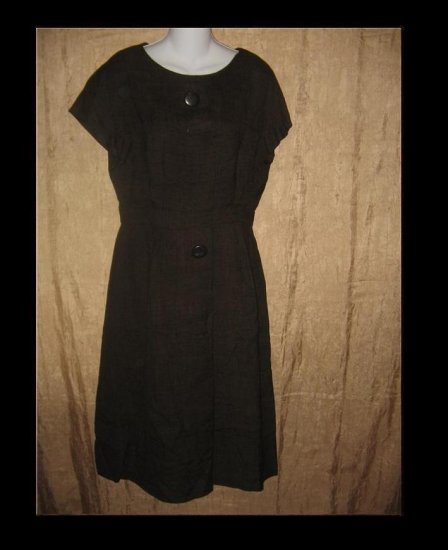 ADELE SIMPSON Vintage Brown Shapely Tunic Dress 60's Medium M