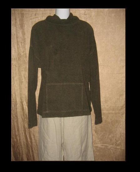 EILEEN FISHER Soft Nubby Knit Turtleneck Tunic Top Shirt Large L