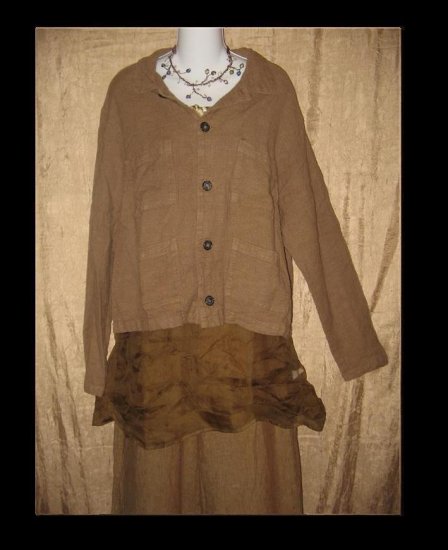 CP SHADES Boxy Cotton Linen Button Jacket Coat Large L