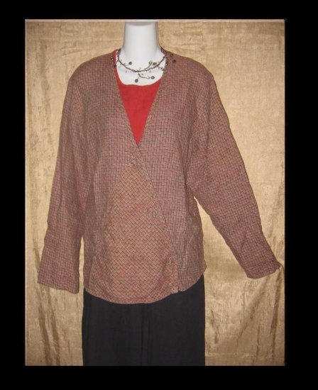 FLAX by Jeanne Engelhart Linen Diagonal Jacket Top Medium M