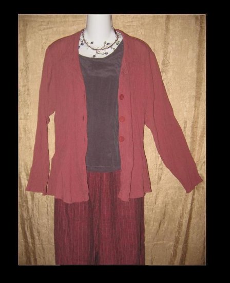R-Clan FLAX by Jeanne Engelhart Peplum Jacket Molly Top Small S