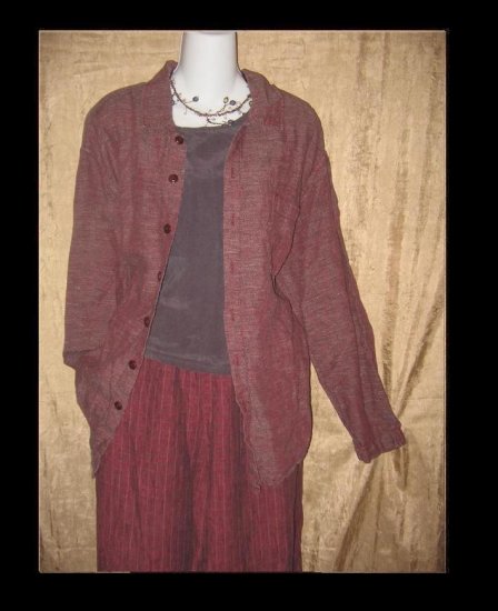 FLAX by Jeanne Engelhart LINEN Button Shirt Top Small S