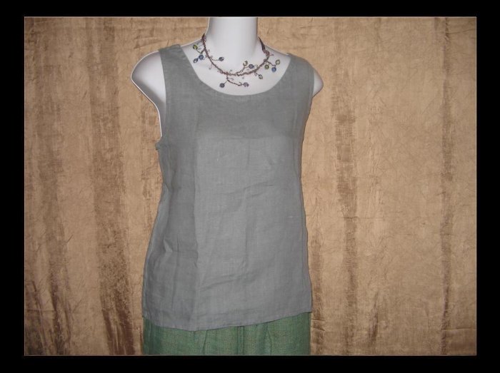 J. Jill Blue Gray Linen Tank Top Shirt Small S