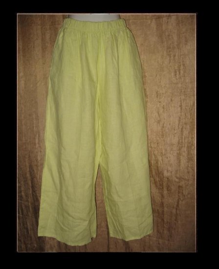 Bryn WALKER Boutique Green LINEN Flood Pants Medium M