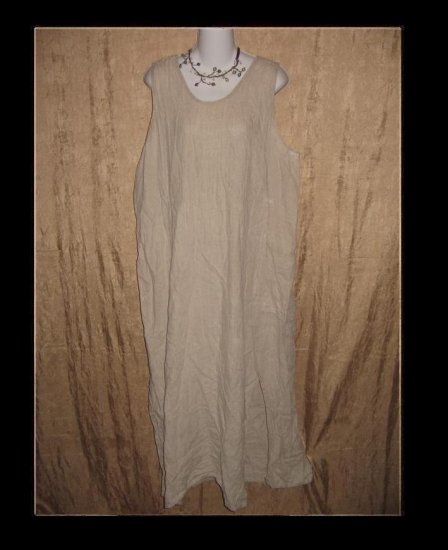 FLAX Jeanne Engelhart Long LINEN Jump Dress Large L
