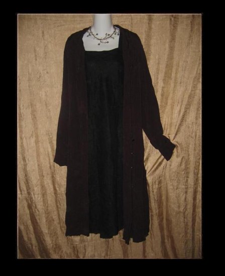 FLAX by Jeanne Engelhart Long Shapely Duster Dress Jacket Large L