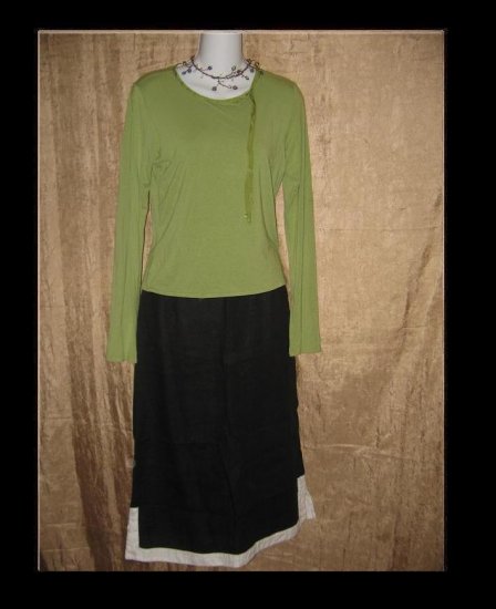 NEESH by D.A.R. Green Ribbon Knit Pullover Shirt Top Medium