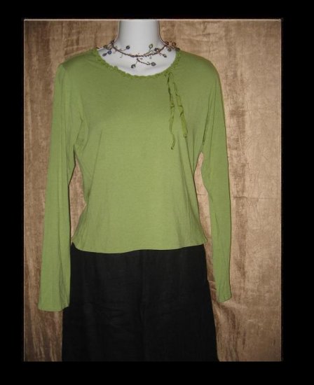 NEESH by D.A.R. Green Ribbon Knit Pullover Shirt Top Small S
