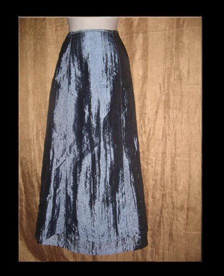 FREE PEOPLE Shimmering Blue Apron Skirt Small Medium S M