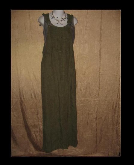 FLAX Adjustable Bark Cloth LINEN Jump Dress Jeanne Engelhart Medium M