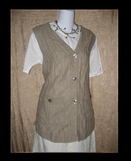 J. Jill Shapely Earthy LINEN Tunic Vest Medium M
