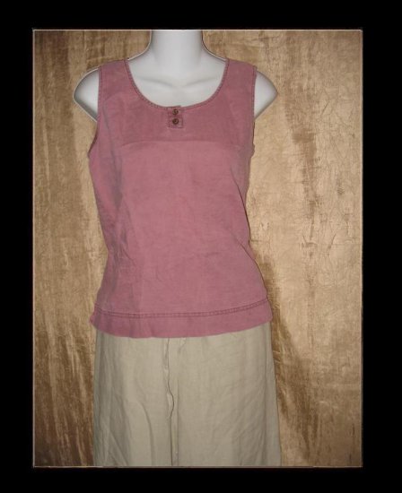 J. Jill Purple LINEN Tunic Tank Shirt Top Small S