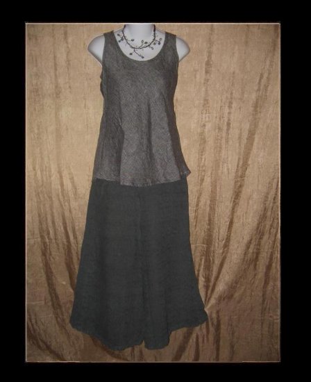 FLAX Linen Bias Tank Top Shirt Jeanne Engelhart Petite P