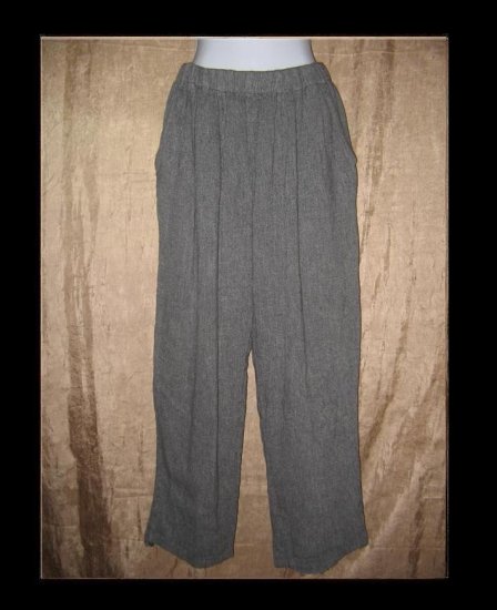 EILEEN FISHER Soft Gray Linen Slacks Pants Large L