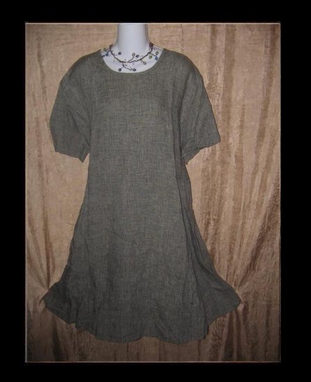 FLAX by Jeanne Engehart Short Shapely Tunic Dress Large L