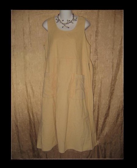 FLAX by Jeanne Engelhart Buttery COTTON Corduroy Dress SMALL S
